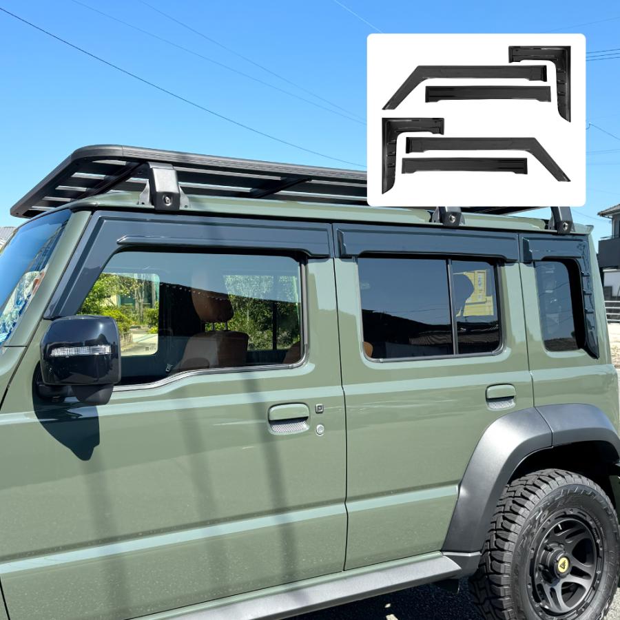 ジムニーノマド パーツ ドアバイザー ブラック スモーク ワイド