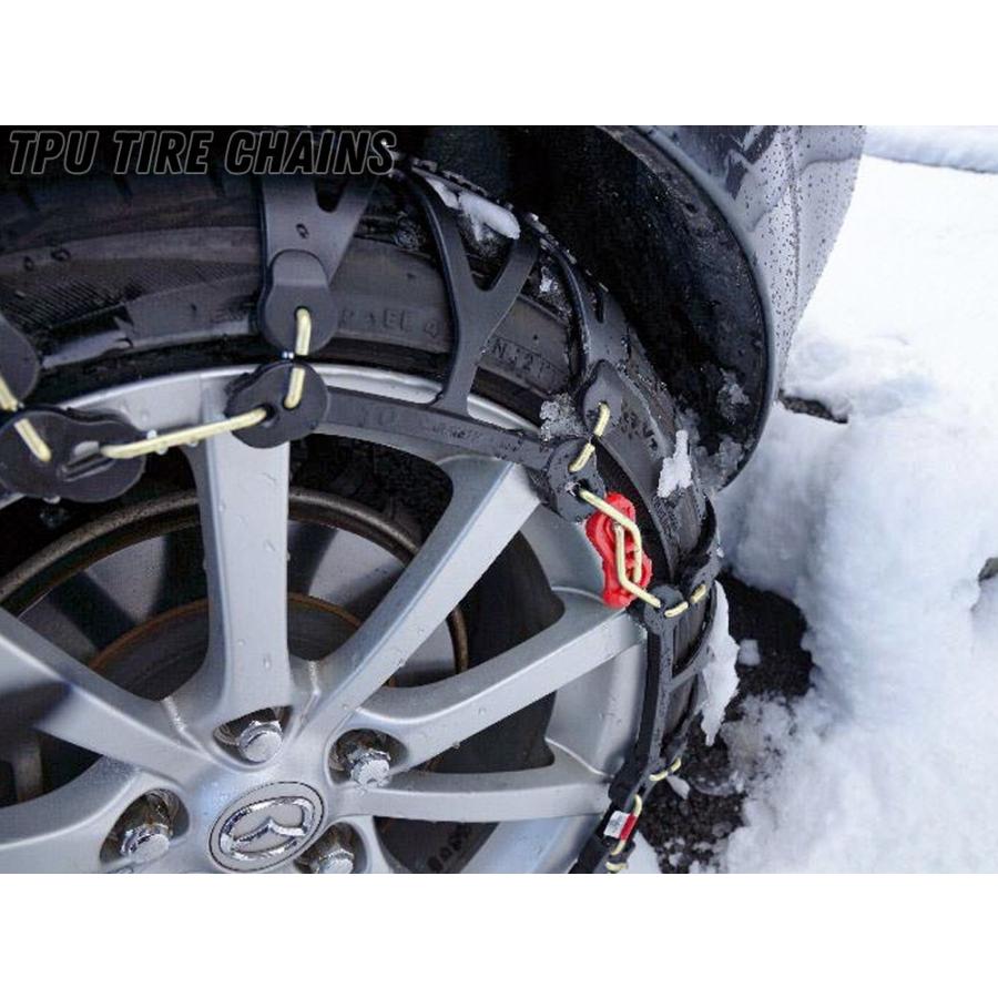 タイヤチェーン 非金属 スノーチェーン 2個セット ジャッキアップ不要