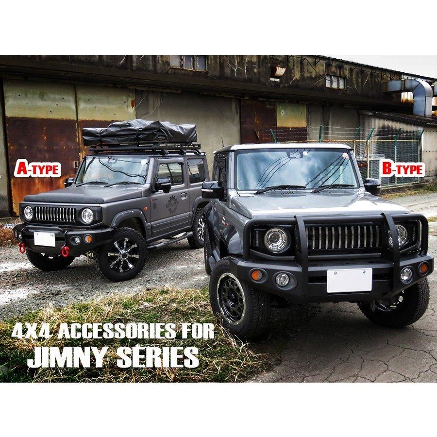 【カスタムパーツ付き】スズキ純正ジムニー JB64W フロントバンパー　送料込み 新型 ジムニー JB64W フロントバンパー スチール製 Aタイプ 塗装