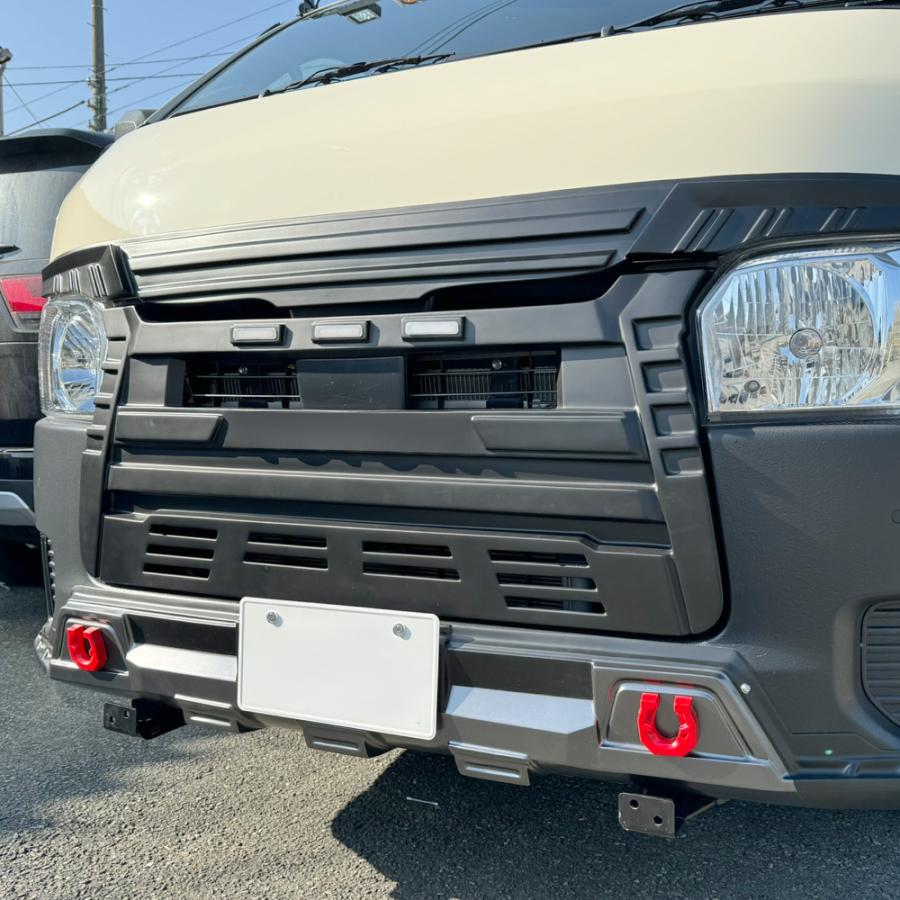 ハイエース用フロントバンパープロテクション ハイエース 200系 4〜8型 フロントバンパーカバー バンパーガード