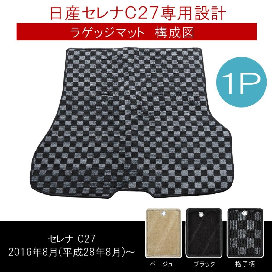 セレナ C27 ハイウェイスター ライダー ラゲッジマット トランクマット