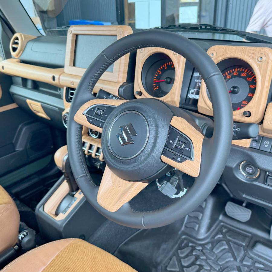 ナチュラルウッド 車内装飾インテリアパネル センターダイヤルリングカバージムニー ジムニー JB64W シエラ JB74W ノマド JC74W ステアリング パネル