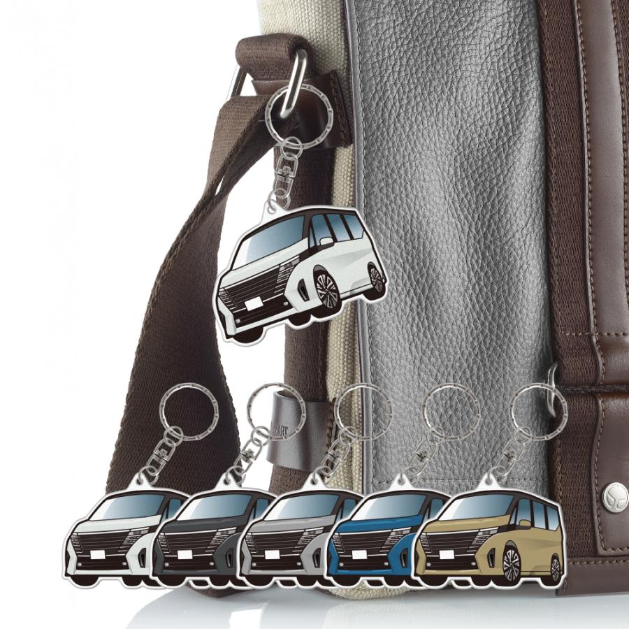 セレナ C28 e-POWER ハイウェイスターV ルキシオン アクリル キーホルダー デフォルメ キーリング 愛車 チャーム (藤家 ...