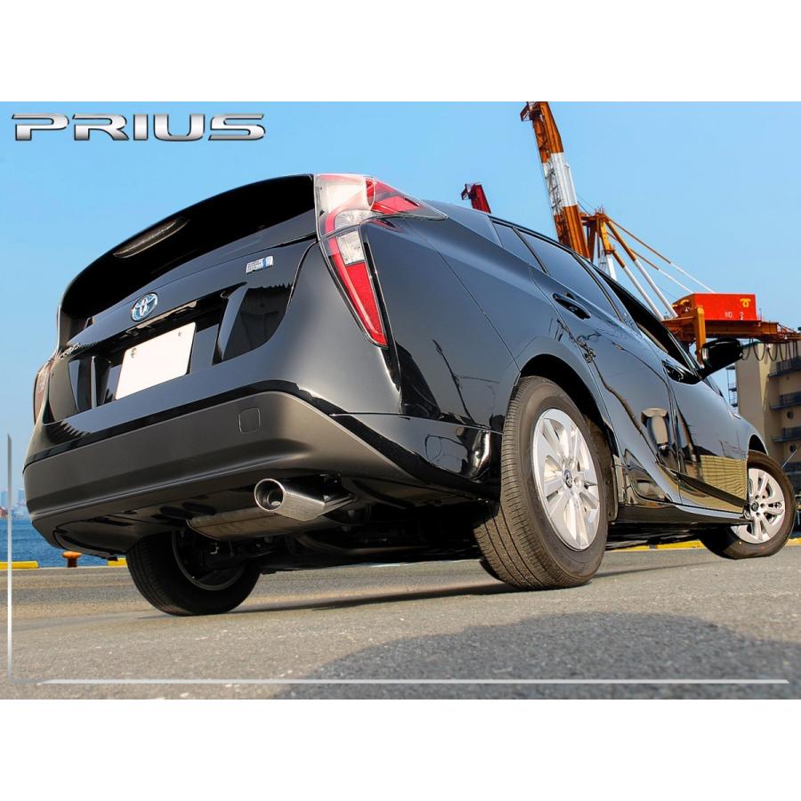 プリウス 50系 マフラーカッター シングル 下向き オーバル シルバー