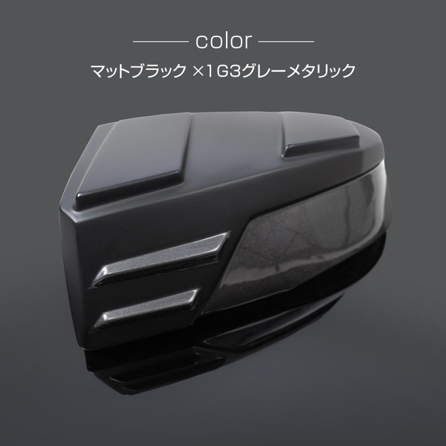 RAV4 50系 ドアミラーカバー マットブラック×グレーメタリック サイド