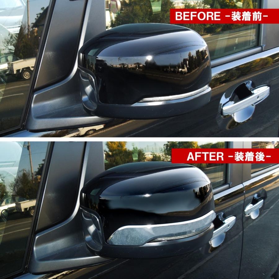 新型N-BOXカスタムターボ　サイドミラーカバー黒 ホンダ 現行型 NBOXカスタム 標準グレード 6BA-JF5 JF6系共通 光沢