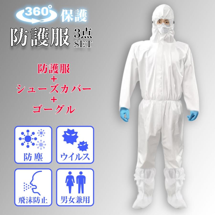 防護服 シューズカバー ゴーグル 3点セット フリーサイズ ホワイト 白 メガネ 360 保護 ガード ウイルス 飛沫 対策 防止 グッズ 使い捨て Mps001 Nexus Japan ネクサスジャパン 通販 Yahoo ショッピング