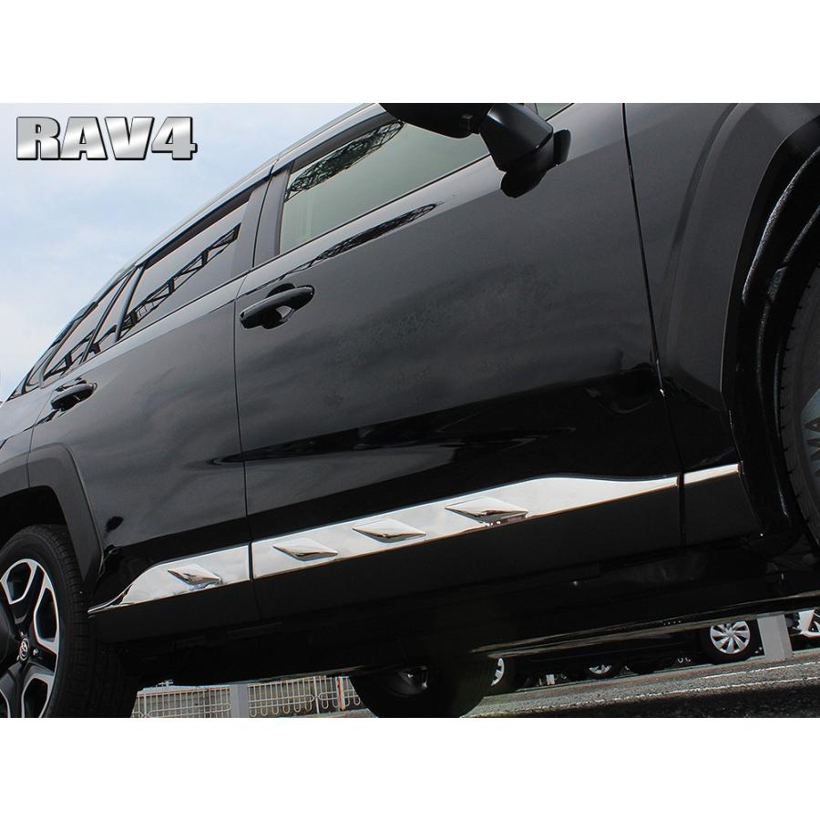 新型 RAV4 ラブ4 50系 カスタム パーツ メッキ サイドドアモール
