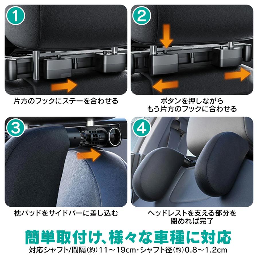 ネックピロー ヘッドレストピロー 車用 首枕 ネックパッド 低反発 子供
