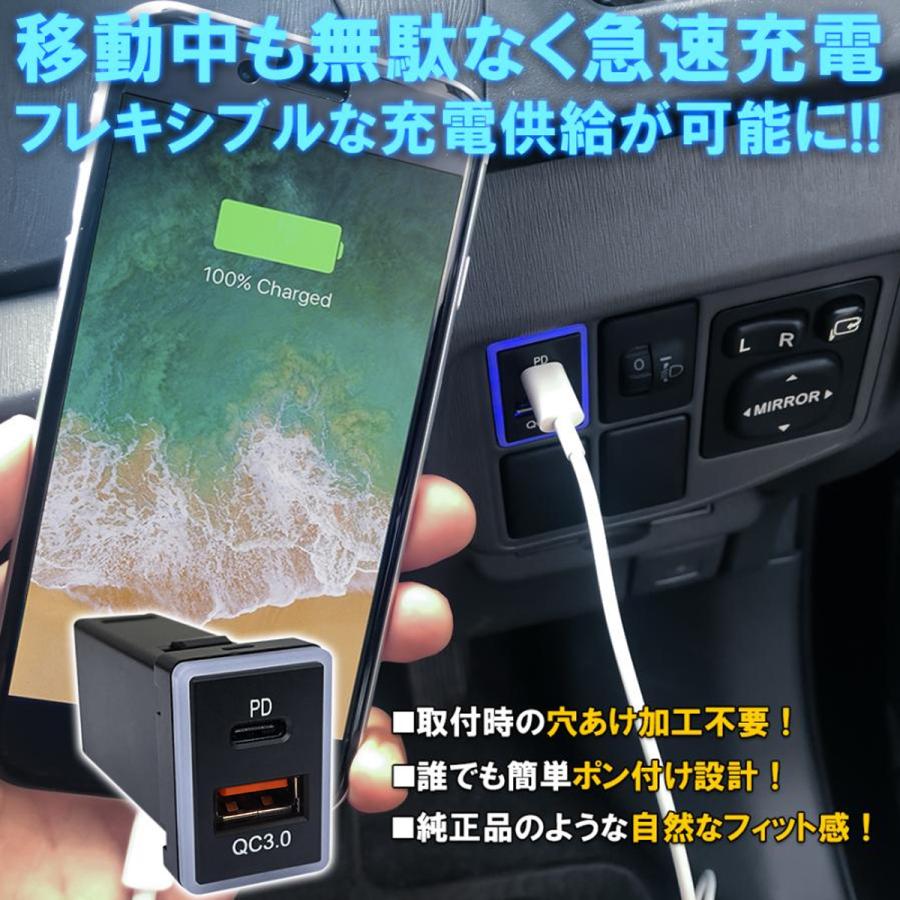 トヨタ USBポート スイッチホールカバー PD パワーデリバリー QC3.0