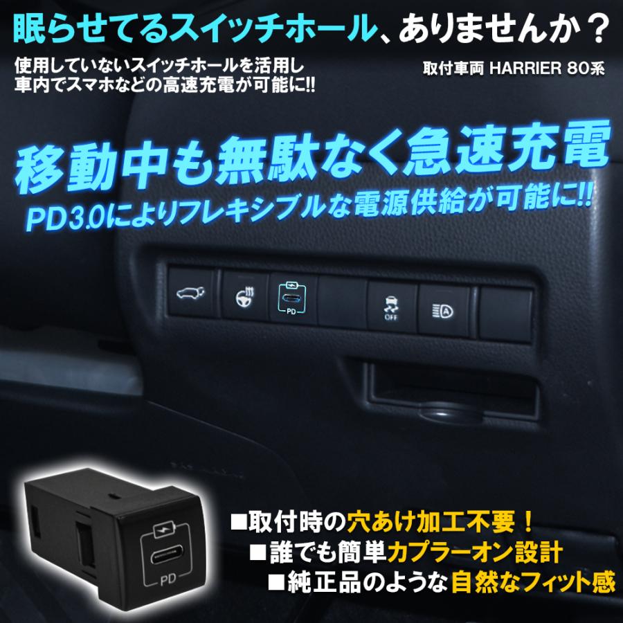 新型 ノア ヴォクシー 90系 USBポート スイッチホールカバー