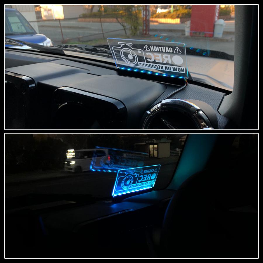 ダミードラレコ！ギャルソンカスタム！ RGB LED ダミー セキュリティ セキュリティー プレート アクリル