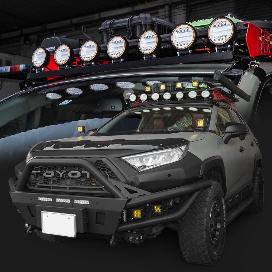 RAV4 PHV 50系 ルーフライトマウント ブラケット ステー LED ワークライト ライトバー オフロードランプ 作業灯 カスタム パーツ 外装｜mr-store｜08