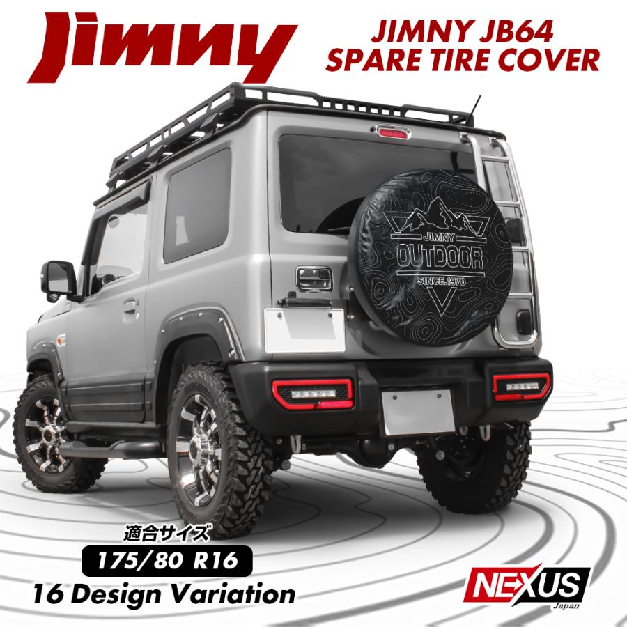 新型 ジムニー JB64W JB23W スペアタイヤカバー 175/80R16 背面 新型 ジムニー JB64W JB23W スペアタイヤカバー 175/80R16 背面