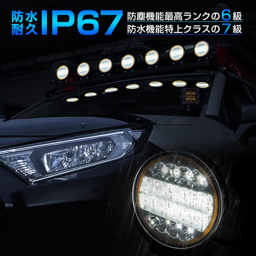 LED ワークライト 作業灯 車 丸型 ホワイト イエロー イカリング LED ワークライト 作業灯 車 丸型 ホワイト イエロー イカリング