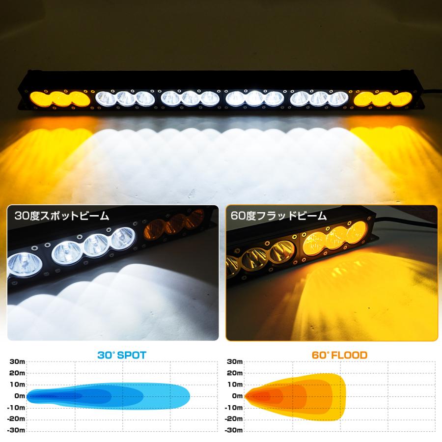 LED ライトバー 82.5cm 180W ホワイト アンバー 2色 ワーク LED ライトバー 82.5cm 180W ホワイト アンバー 2色 ワーク