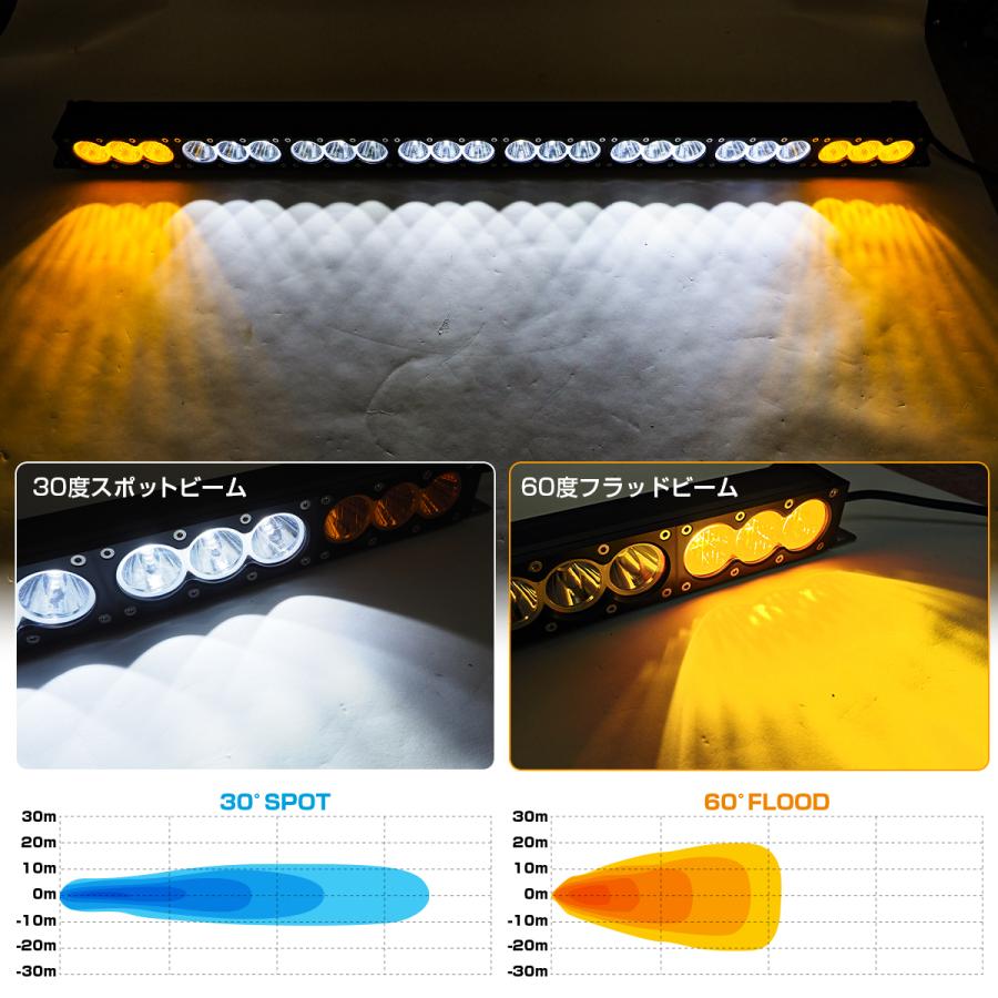 LED ライトバー 110cm 240W ホワイト アンバー 2色 ワークライト LED ライトバー 110cm 240W ホワイト アンバー 2色 ワークライト