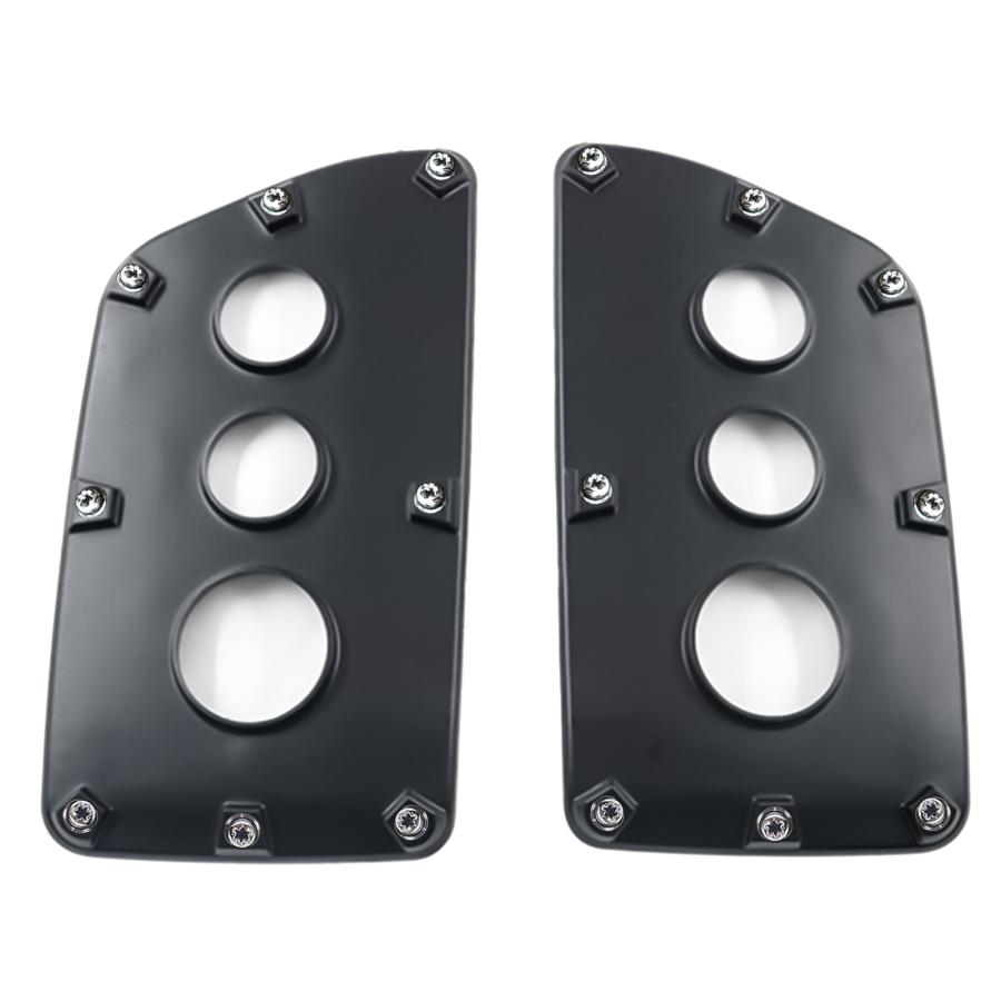 新型 アトレー ハイゼットカーゴ 700系 他 テールランプカバー 丸目 3連 ブラック ダミーボルト仕様 ガーニッシュ カスタム パーツ ライト (SALE-01)