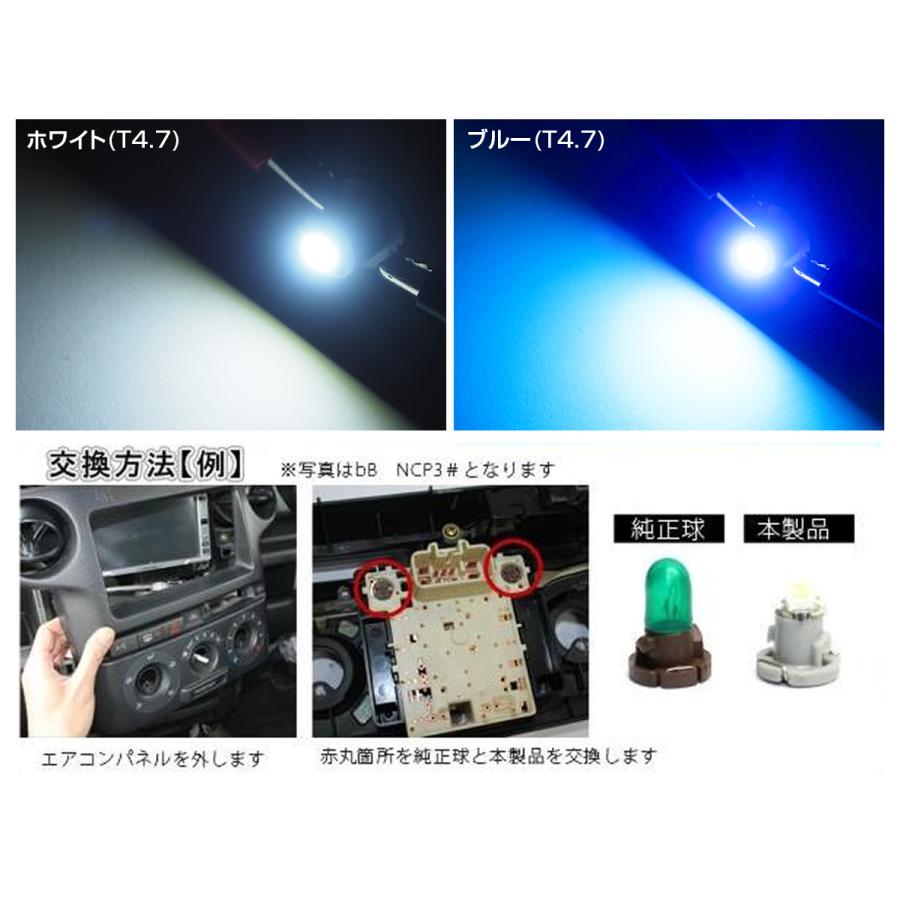 T3 T4.2 T4.7 LED メーター球 パネル球 ウェッジ球 2個 選べる3色