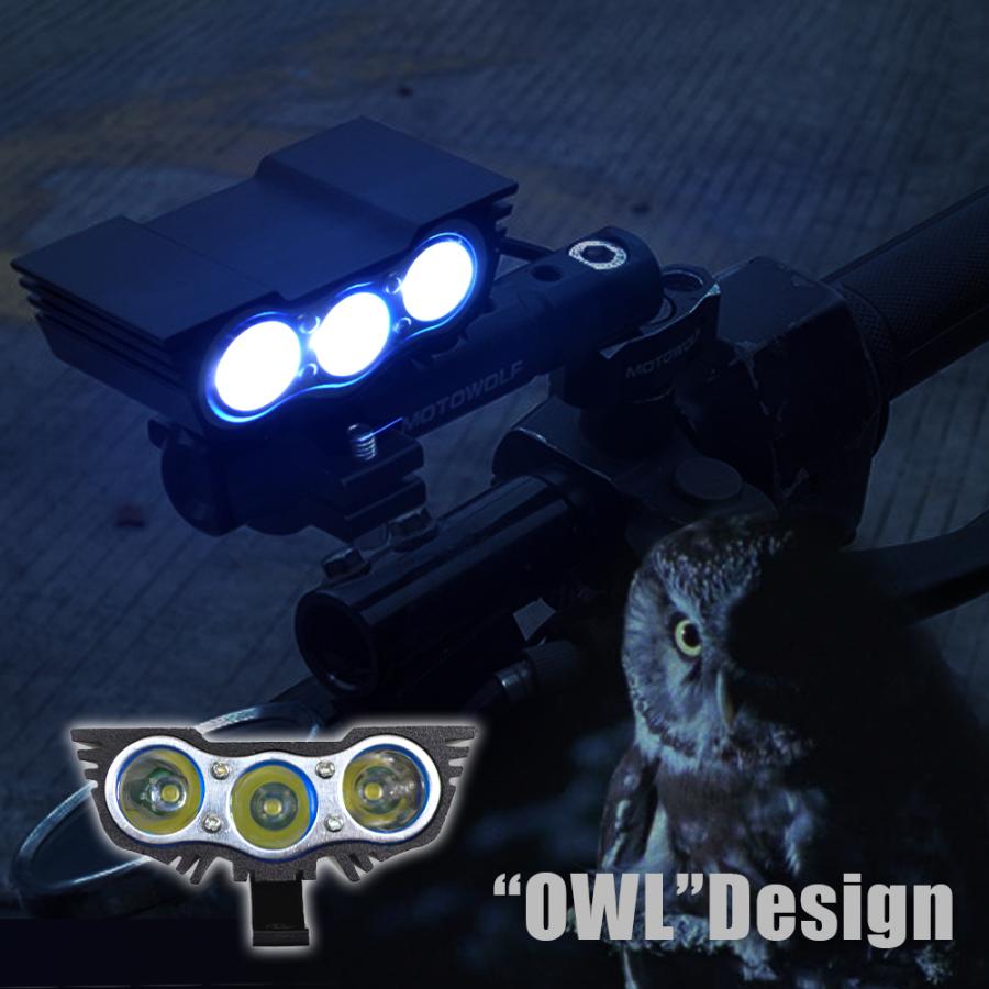 LED ワークライト ワークランプ 作業灯 3LED フクロウ型 防水 ストロボ