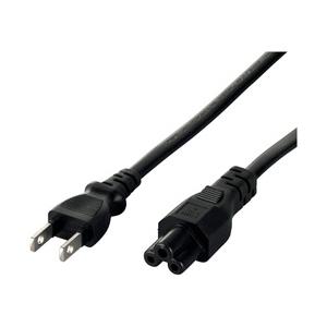 AC電源ケーブルAタイプ用 3ピンソケット(メス)⇔2ピンプラグ(オス)1.2m
