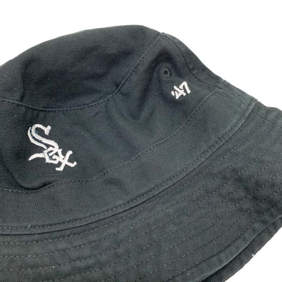 '47 フォーティーセブン バケットハット BUCKET HAT - WHITE SOX ホワイトソックス ハット 帽子 メンズ レディース ブラック BLACK 黒｜mr-vibes｜03