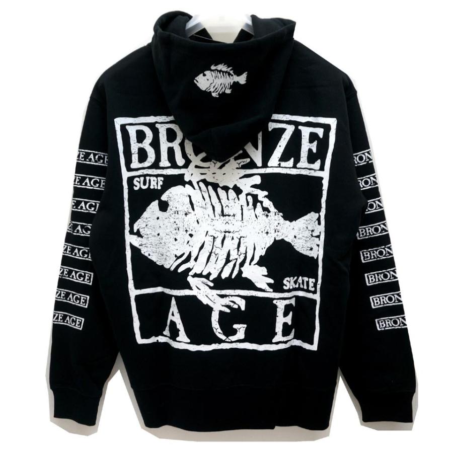 ブロンズエイジ BRONZE AGE パーカー FISH LOGO HOODIE スウェット トレーナー ブラック 黒 BLACK
