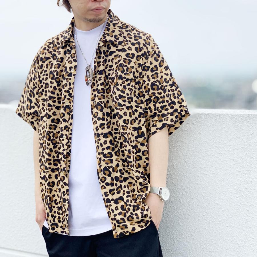 美品　NATURE TRAIL　トイプードル柄　総柄　開襟シャツ セール】冷感とろみ シルクタッチ 総柄プリント半袖シャツ