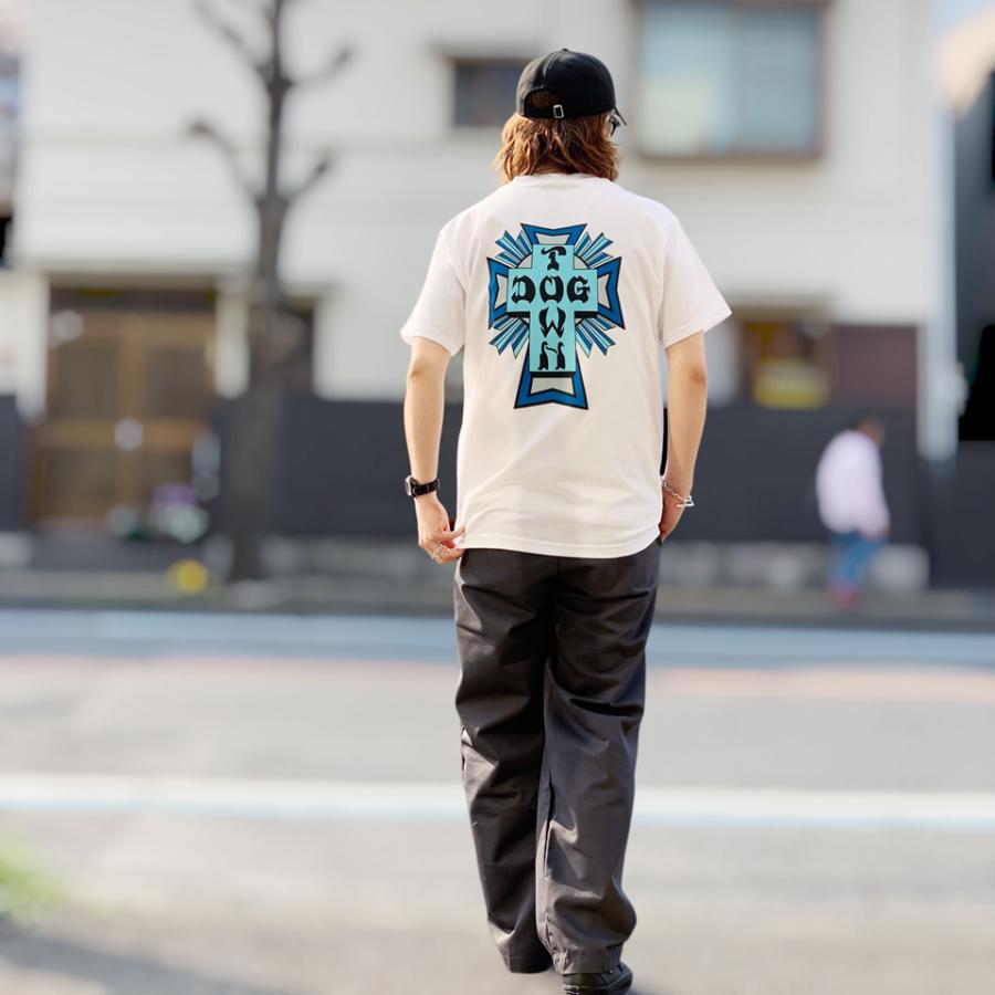 DOGTOWN（ドッグタウン） 全2色 DOG TOWN Tシャツ CROSS LOGO COLOR S