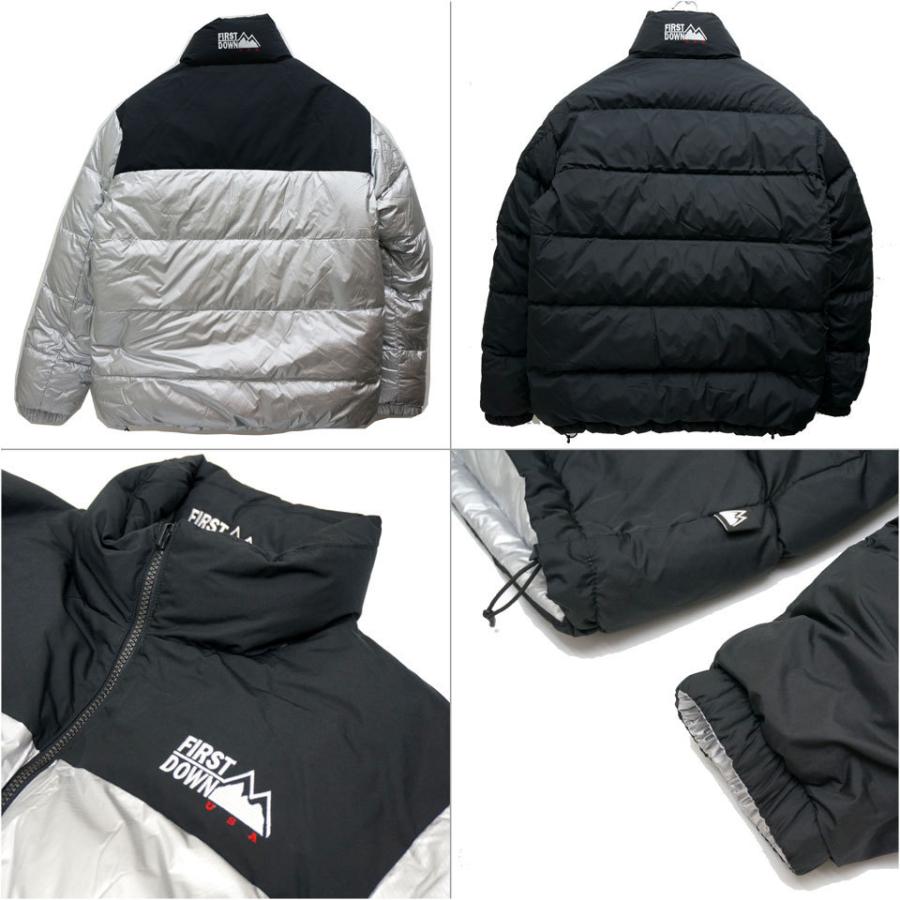 ファーストダウン FIRST DOWN リバーシブルダウンジャケット REVERSIBLE DOWN JACKET ブラック/シルバー 黒 銀  BLACK F84500C :firstdown2002bs:Mr-vibes 通販 