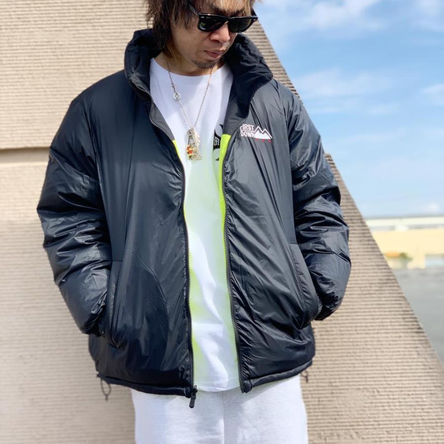 SALE セール ファーストダウン FIRST DOWN リバーシブル ダウンジャケット REVERSIBLE BUBBLE DOWN JACKET MICROFT F542001 ネオンイエロー/ブラック YELLOW｜mr-vibes｜05