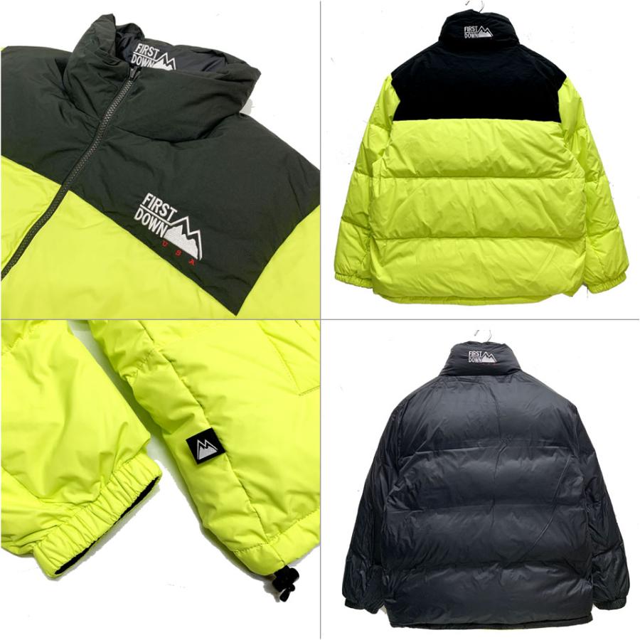 SALE セール ファーストダウン FIRST DOWN リバーシブル ダウンジャケット REVERSIBLE BUBBLE DOWN JACKET MICROFT F542001 ネオンイエロー/ブラック YELLOW｜mr-vibes｜09