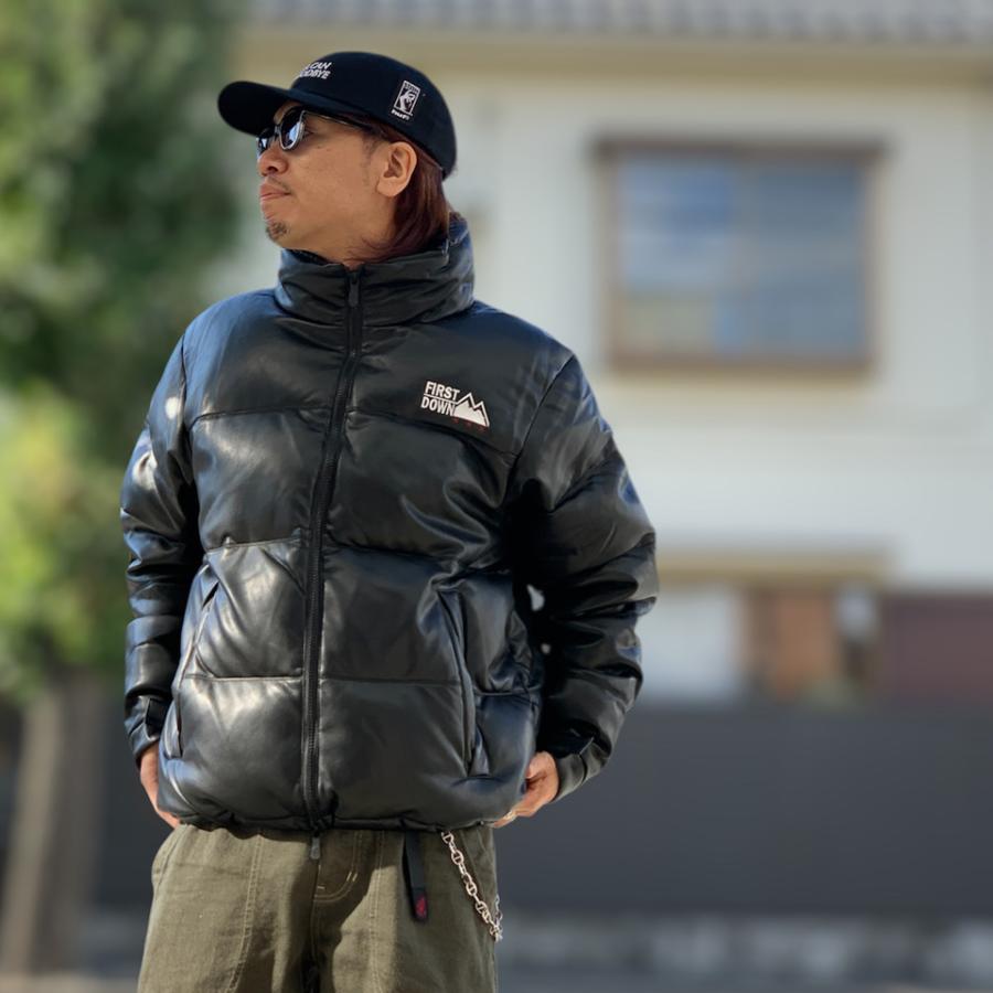 FIRST DOWN ファーストダウン PUレザーダウンジャケット BUBBLE JKT