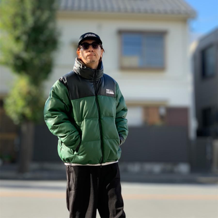 FIRST DOWN ダウンジャケット Lサイズ カーキ/ブラック FIRST DOWN ダウンジャケット Lカーキ/ブラック - メルカリ