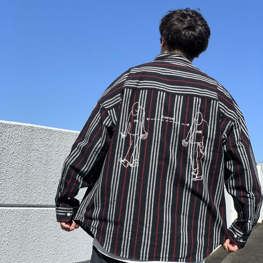 新品 Supreme mark gonzales gonz 長袖シャツ Mark Gonzales（マークゴンザレス） 長袖シャツ STRIPE BIG SHIRT