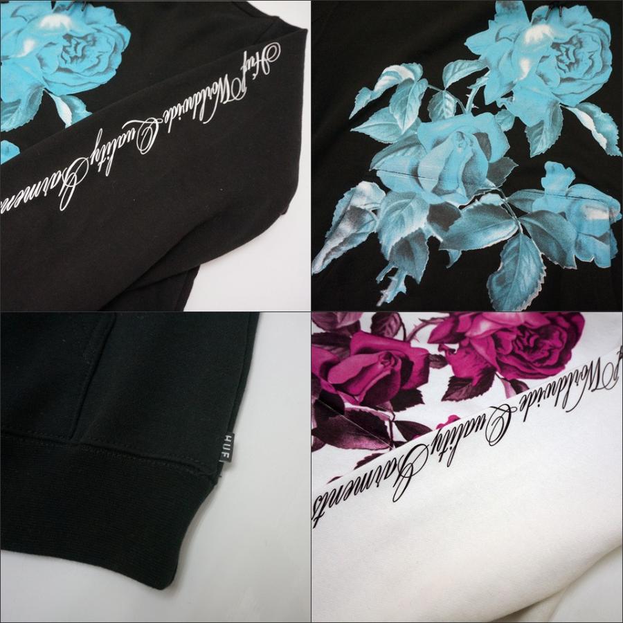 HUF（ハフ） パーカー LE FLEUR P/O HOODIE 花柄 ブラック 黒 BLACK 