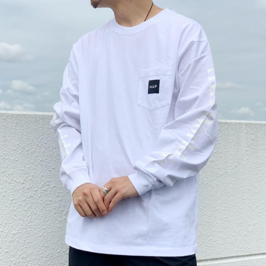 全2色 ハフ HUF ロンT Tシャツ BOX LOGO POCKET L/S TEE ボックスロゴ