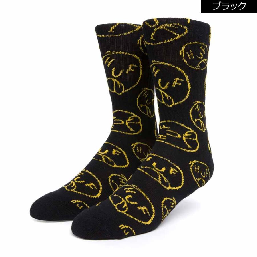 全2色 ハフ HUF 靴下 ソックス BLAH CREW SOCKS 総柄 ブラック パープル BLACK PURPLE 黒 紫 ハイソックス huf2248Mrvibes 通販
