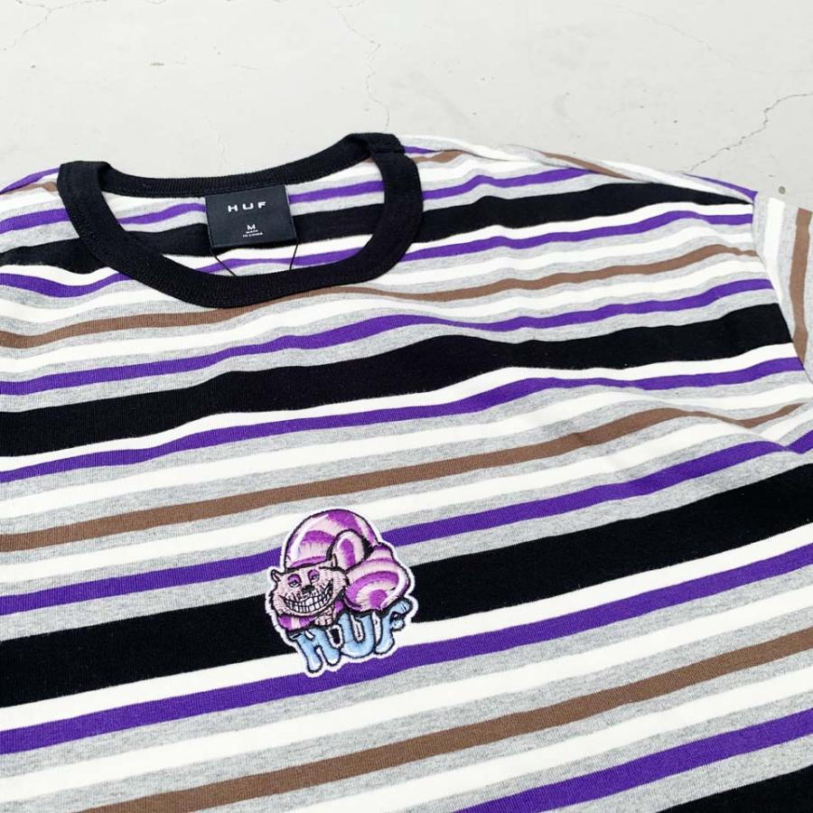 HUF ハフ ボーダーTシャツ CHESHIRE STRIPE KNIT TOP 半袖 ブラック 