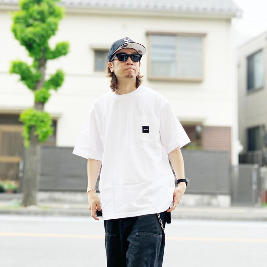 HUF 全3色 ハフ Tシャツ SET BOX LOGO POCKET TEE 半袖 ホワイト