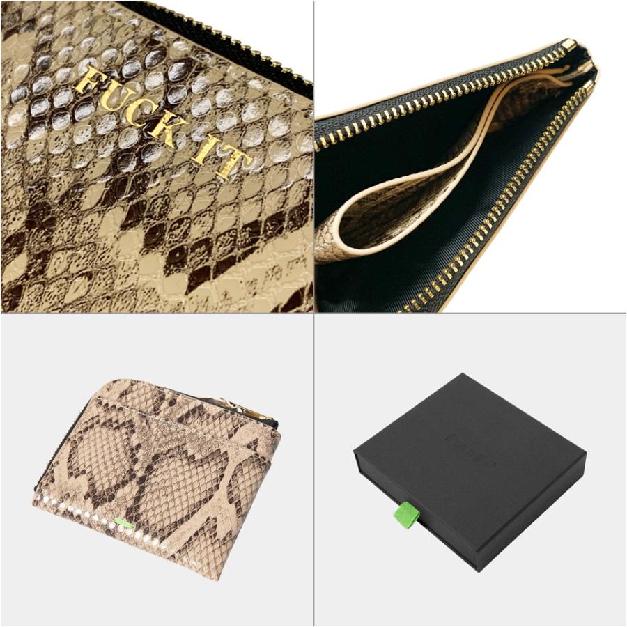 HUF 財布SNAKESKIN WALLET HUF（ハフ） サイフ FUCK IT SNAKESKIN WALLET ヘビ革 財布 ブラウン