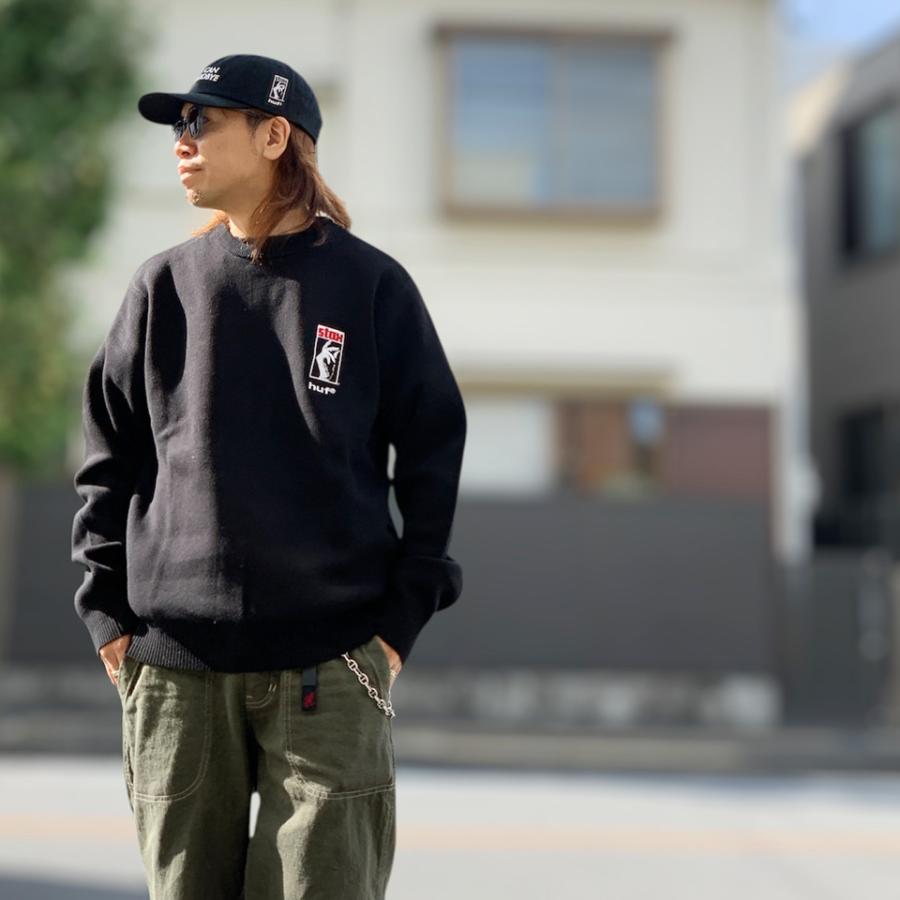 HUF（ハフ） セーター ニット BLACK MOSES KNIT SWEATER stax ISAAC