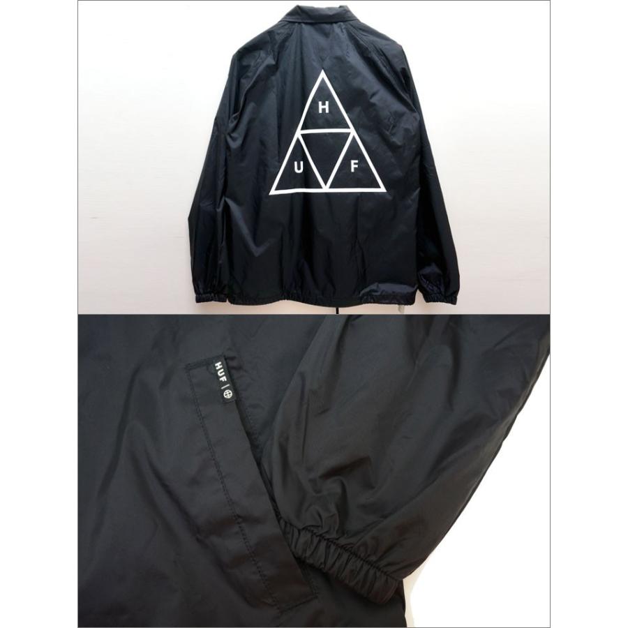 【デカロゴ】ハフ　ＨＵＦ　トライアングルロゴ　コーチジャケット　ブラック　Ｌ☆ HUF ハフ ジャケット メンズ エッセンシャルズ トリプル
