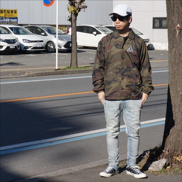 【新品】HUF ハフ コーチジャケット 迷彩 カモフラ柄 HUF（ハフ） コーチジャケット TRIPLE TRIANGLE COACH JACKET カモ