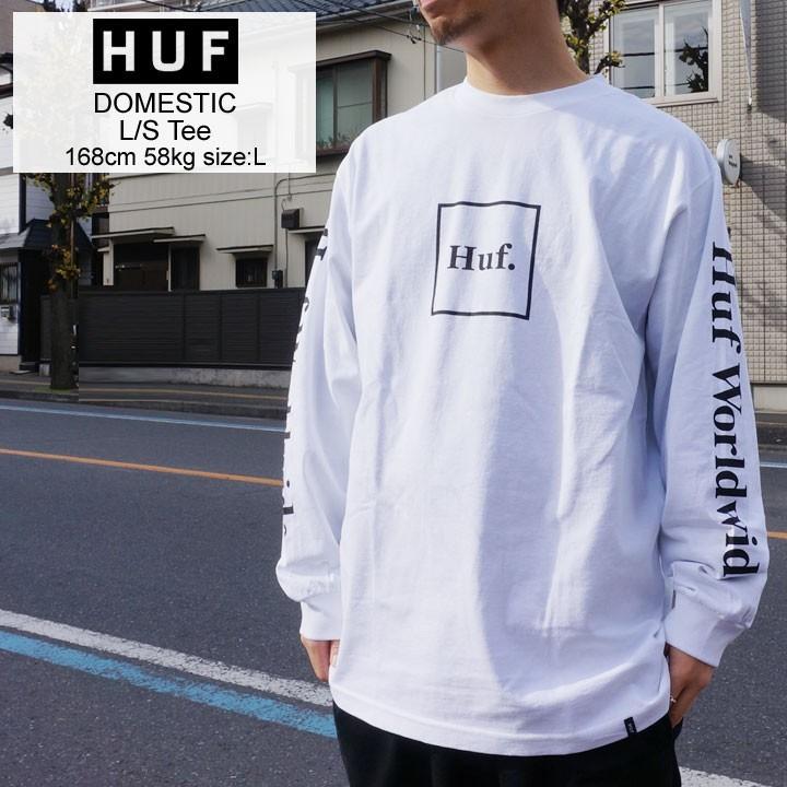 HUF ロゴ入り 長袖Tシャツ Lサイズ ホワイト/グリーン HUF tシャツ HUF/ハフ SET TT L/S TEE ロングスリーブTシャツ