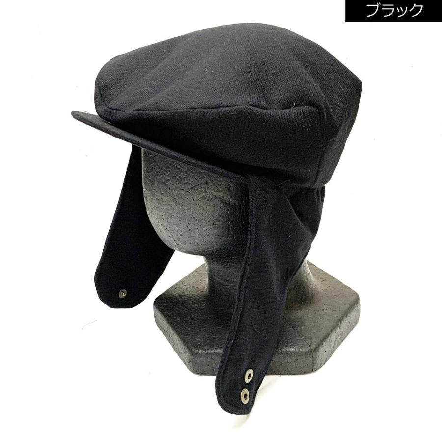 全2色 インターブリード INTERBREED ハンチング DOG EAR WOOL HUNTING CAP ドッグイヤー 帽子 ウール ブラック ネイビー BLACK NAVY 黒 紺｜mr-vibes｜04