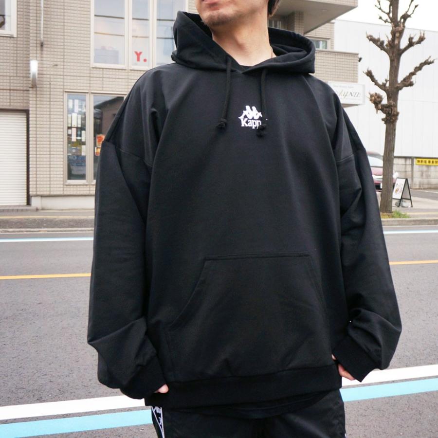 Kappa（カッパ） パーカー BIG SILHOUETTE HOODIE ブラック 黒 BLACK