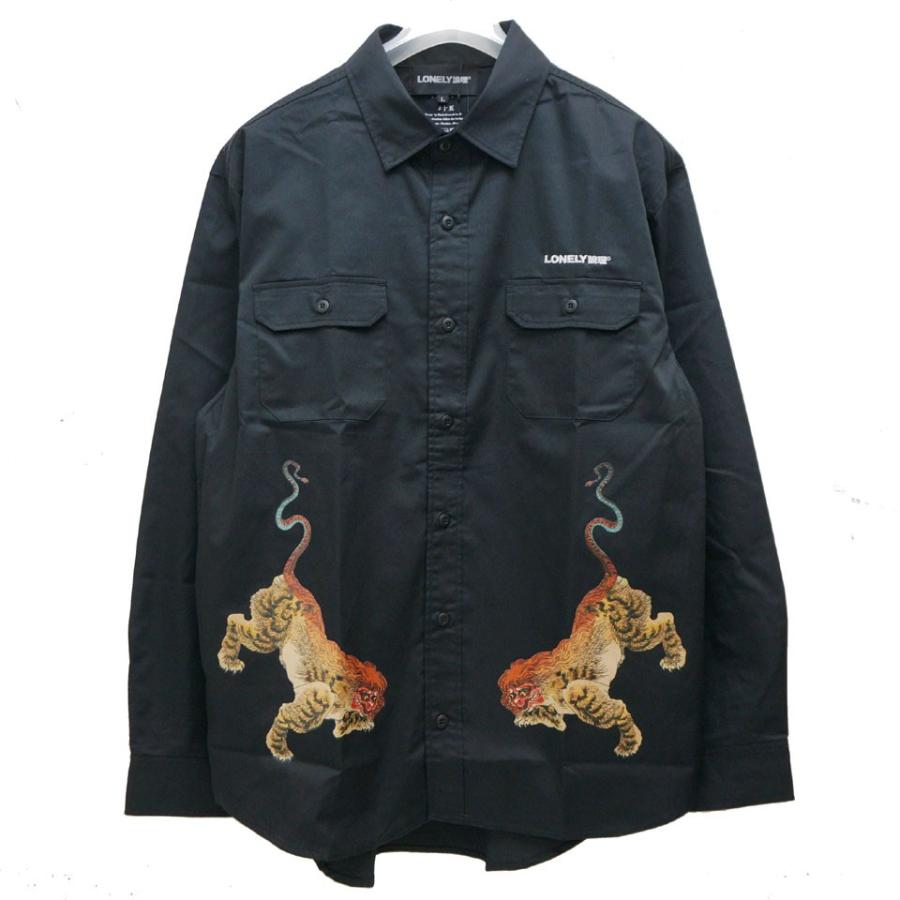 ロンリー LONELY論理 長袖シャツ ワークシャツ NUE TWINS WORK SHIRT 
