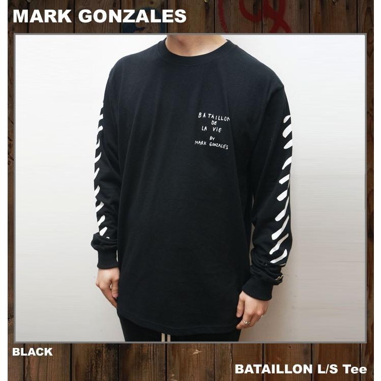 MARK GONZALES マークゴンザレス ロンT BATAILLON L/S Tee Tシャツ 長袖 ブラック 黒 BLACK｜mr-vibes