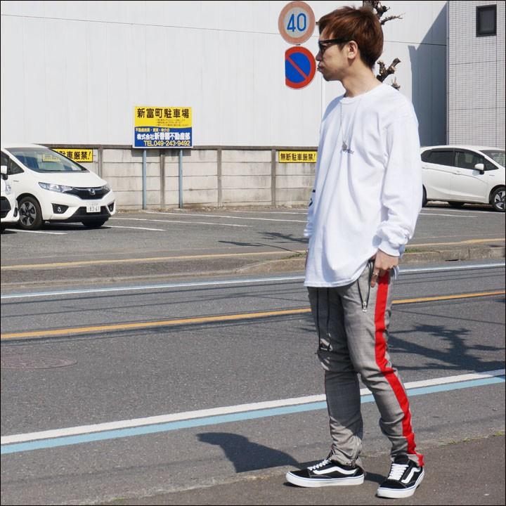 MNML ミニマル チェックパンツ ラインパンツ GRANDPA TRACK PANTS